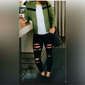 Zyia Black Slash Luxe Hi-rise 7/8 24" - Size 4